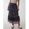 Elasticated Waistband Tiered Midi Skirt