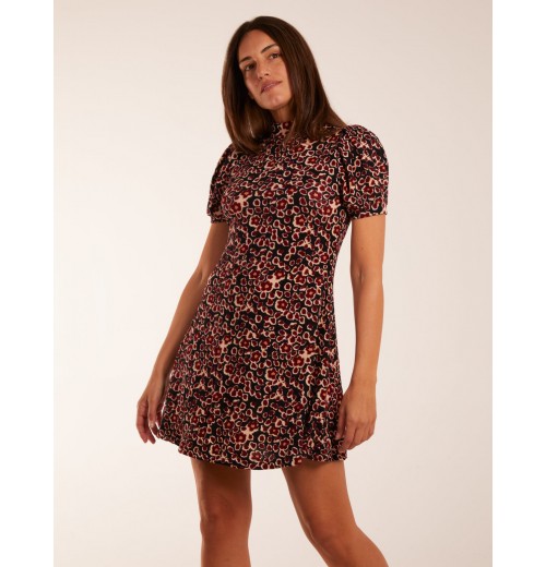 Floral Animal Smock Mini Dress