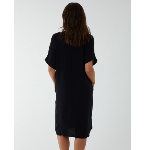 V Neck Long Tunic With Side Pockets