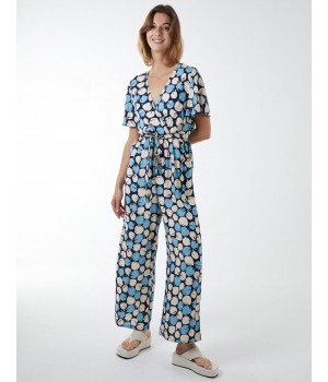 Abstract Honeycomb Cross Over Jumpsuit