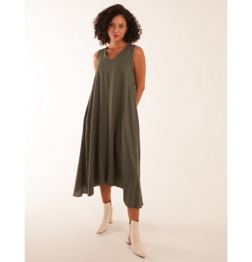 Linen A Line Midi Dress