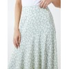 Floral Print Asymmetric Midi Skirt