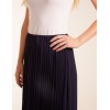 Pleated Deep Waist Band Midi Skirt